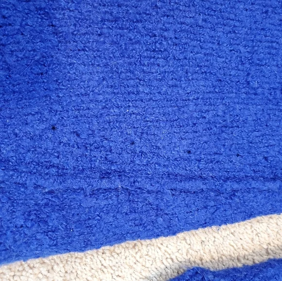 Alpaca And Acrylic Free People Cozy Blue Oversized V-Neck Sweater - Picture 5 of 12